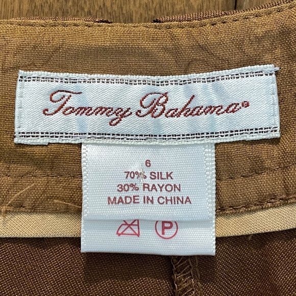 Tommy Bahama Women's Brown Silk Blend Capri Dress Pants‎ Sz 6 - Picture 2 of 9